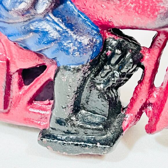 Vintage Iron Art Patrol Motorcycle Cast Iron Toy Policeman Reproduction 60s - Picture 13 of 14